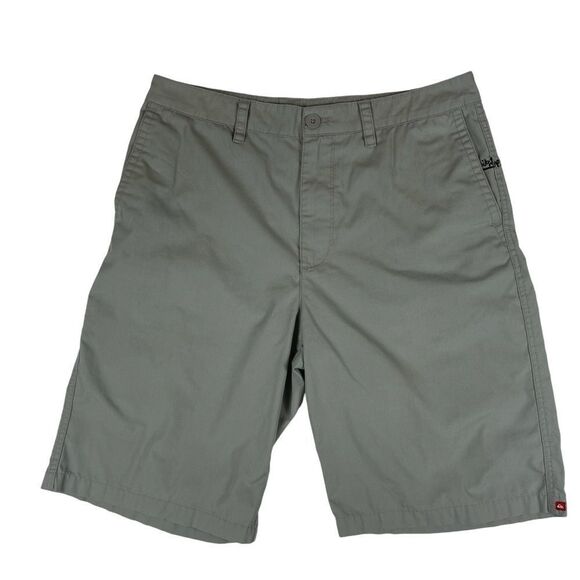 Quiksilver Walking Shorts Chino Flat Front Casual Sage Green Men's Size 32 - Picture 1 of 10